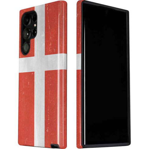 Denmark Flag Distressed Galaxy S22 Ultra Pro Case